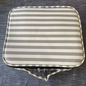 Striped Gray and White Travel Case